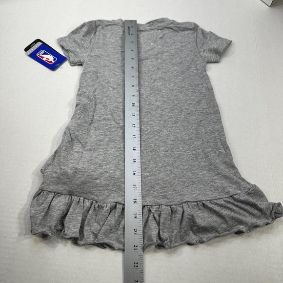 NBA Girl's Size 4T Portland Basketball Ruffle Layered Short Sleeve Dress Gray - Picture 14 of 16